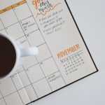 Planner calendar and laptop for Class of 2030 first-semester college course registration planning